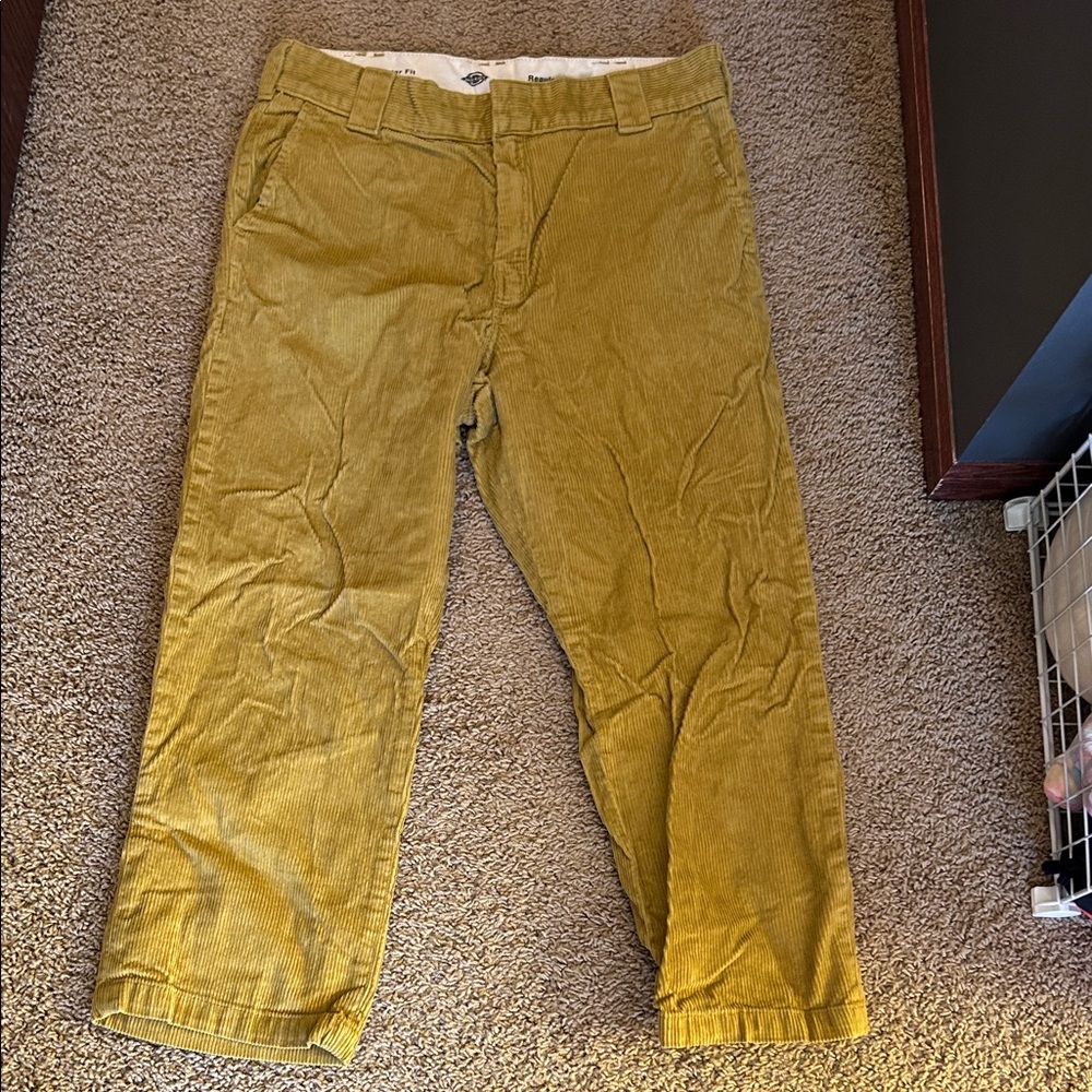 Dickies Men's Mustard Yellow Corduroy Pants
